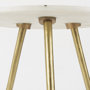 69675 - Vivienne 18.0L x 18.0W x 23.0H White Marble W/Antique Gold Metal Round Large Accent Table