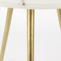 69675 - Vivienne 18.0L x 18.0W x 23.0H White Marble W/Antique Gold Metal Round Large Accent Table