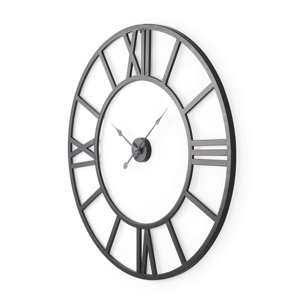 Stoke 42" Round Black Iron Wall Clock
