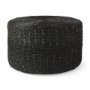 69579 - Dina 75L x 75W x 45H Black Cornhusk and Water Hyacinth Round Coffee Table Pouf 
