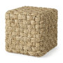 69605 - Adele  17.7L x 17.7W x 17.7H Medium Brown Seagrass Woven Square Pouf 