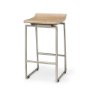 69554 - Givens 25.8"H Seat Height Brown Wood W/Silver Metal Frame Counterstool