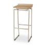 69555 - Givens 31.8"H Seat Height Brown Wood W/Silver Metal Frame Barstool
