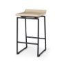 69556 - Givens 25.8"H Seat Height Natural Wood W/Black Metal Counter Stool