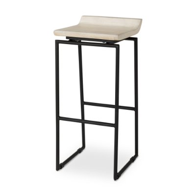 69557 - Givens 31.8"H Seat Height Natural Wood W/Black Metal Frame Bar Stool
