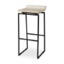 69557 - Givens 31.8"H Seat Height Natural Wood W/Black Metal Frame Bar Stool