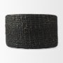 69579 - Dina 75L x 75W x 45H Black Cornhusk and Water Hyacinth Round Coffee Table Pouf 