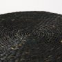 69579 - Dina 75L x 75W x 45H Black Cornhusk and Water Hyacinth Round Coffee Table Pouf 