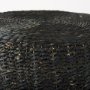 69579 - Dina 75L x 75W x 45H Black Cornhusk and Water Hyacinth Round Coffee Table Pouf 