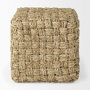 69605 - Adele  17.7L x 17.7W x 17.7H Medium Brown Seagrass Woven Square Pouf 