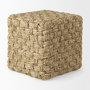 69605 - Adele  17.7L x 17.7W x 17.7H Medium Brown Seagrass Woven Square Pouf 