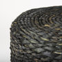 69606 - Dina 17.7L x 17.7W x 17.7H Black Cornhusk and Water Hyacinth Round Pouf 