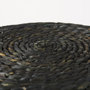 69606 - Dina 17.7L x 17.7W x 17.7H Black Cornhusk and Water Hyacinth Round Pouf 