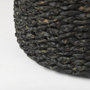 69606 - Dina 17.7L x 17.7W x 17.7H Black Cornhusk and Water Hyacinth Round Pouf 