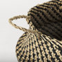 69607 - Gaia (Set of 3) Light and Dark Brown Cross Patterend Belly Seagrass Basket