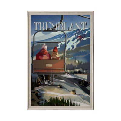 14065 - Tremblant Go Canada (XL) by Mercana Studio a Hand Embellished Decograph Framed Art Print under Glass