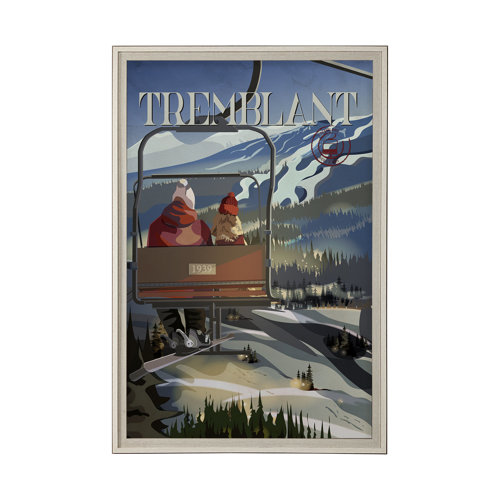 14065 - Tremblant Go Canada (XL) by Mercana Studio a Hand Embellished Decograph Framed Art Print under Glass