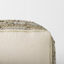 69501 - Aadhya 16.0L x 16.0W x 16.0H Taupe/Silver Leather and Cotton Pouf