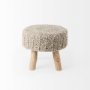 69511 - Bina 19.0L x 19.0W x 15.0H Taupe 4 Legged Wool Stool