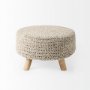 69512 - Bina  24.0L x 24.0W x 14.0H Light Gray 4 Legged Wool Stool