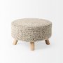69512 - Bina  24.0L x 24.0W x 14.0H Light Gray 4 Legged Wool Stool
