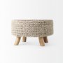 69512 - Bina  24.0L x 24.0W x 14.0H Light Gray 4 Legged Wool Stool