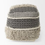 69515 - Darika 16.0L x 16.0W x 16.0H Black/White/Gray Cotton Pouf