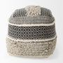 69515 - Darika 16.0L x 16.0W x 16.0H Black/White/Gray Cotton Pouf