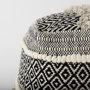 69515 - Darika 16.0L x 16.0W x 16.0H Black/White/Gray Cotton Pouf