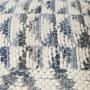 69519 - Eshana 16.0L x 16.0W x 16.0H Cream Wool and Denim Patterned Pouf