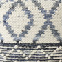 69519 - Eshana 16.0L x 16.0W x 16.0H Cream Wool and Denim Patterned Pouf