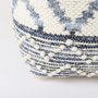69519 - Eshana 16.0L x 16.0W x 16.0H Cream Wool and Denim Patterned Pouf