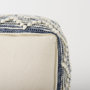 69519 - Eshana 16.0L x 16.0W x 16.0H Cream Wool and Denim Patterned Pouf
