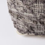 69521 - Falguni 16.0L x 16.0W x 16.0H Gray Leather and Cotton Patterned Pouf