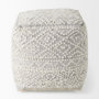 69522 - Farida 6.0L x 16.0W x 16.0H Light Gray Wool and Polyester Patterned Pouf