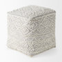 69522 - Farida 6.0L x 16.0W x 16.0H Light Gray Wool and Polyester Patterned Pouf