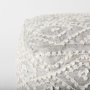 69522 - Farida 6.0L x 16.0W x 16.0H Light Gray Wool and Polyester Patterned Pouf