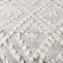 69522 - Farida 6.0L x 16.0W x 16.0H Light Gray Wool and Polyester Patterned Pouf