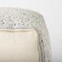 69522 - Farida 6.0L x 16.0W x 16.0H Light Gray Wool and Polyester Patterned Pouf