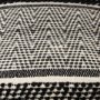 69524 - Garima  22.0L x 22.0W x 14.0H Black/White Wool and Cotton Patterned Pouf