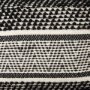 69524 - Garima  22.0L x 22.0W x 14.0H Black/White Wool and Cotton Patterned Pouf