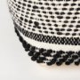 69524 - Garima  22.0L x 22.0W x 14.0H Black/White Wool and Cotton Patterned Pouf