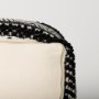 69524 - Garima  22.0L x 22.0W x 14.0H Black/White Wool and Cotton Patterned Pouf