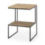 70092 - Ronin 22"H Square 2-Tier Wood w/ Black Metal Accent Table