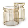 70088 - Shani Set of 2 Round, Gold Metal w/ Glass Accent Tables