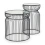 70089 - Shani Set of 2 Round, Black Metal w/ Glass, Accent Tables