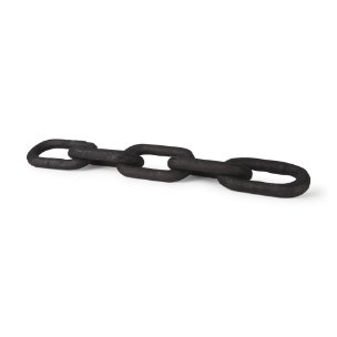 Alix 29.0L x 5.0W x 5.0H Black Wood Link Chain Decorative Object 