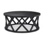 69745 - Forsey  28.0L x 45.3W x 18.0H Black Solid Wood Round Coffee Table