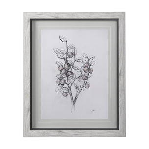 WildBerry Collection Hucklberry Mercana Studio Hand Embellished Framed Art Print Matted under Glass