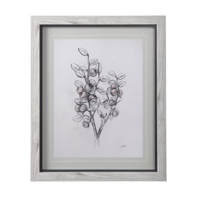 14071 - WildBerry Collection Hucklberry Mercana Studio Hand Embellished Framed Art Print Matted under Glass